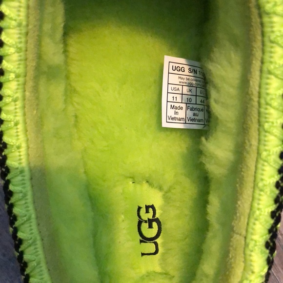 NEW! UGG Tasman Chopd Suede Key Lime Wool Sheepskin Slippers 1128195 Mens - Picture 3 of 4